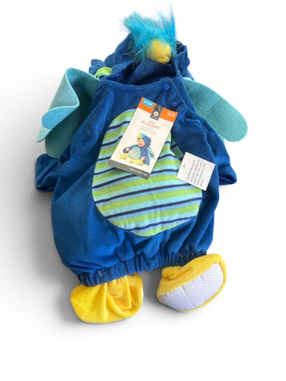 Infant Bluebird Peacock Costume Vest with Hood, Leggings and Booties 6-12M - Picture 2 of 3
